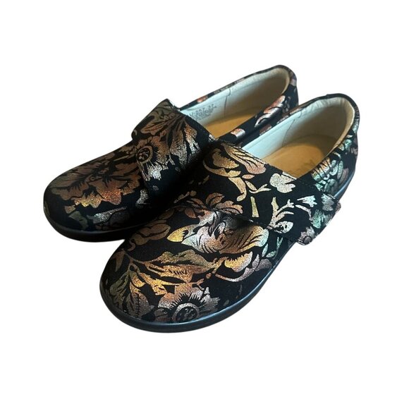 Alegria Women Lauryn Regal Gold Copper Floral Clog Shoes Nursing Size 37 6.5 - Picture 13 of 13